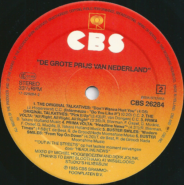 Various : Grote Prijs Van Nederland 1984 (LP, Album)