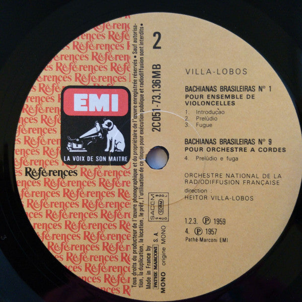 Heitor Villa-Lobos, Victoria De Los Angeles, Orchestre National De France : Bachianas Brasileiras Nos. 1, 2, 5 & 9 (LP, Mono, RE)