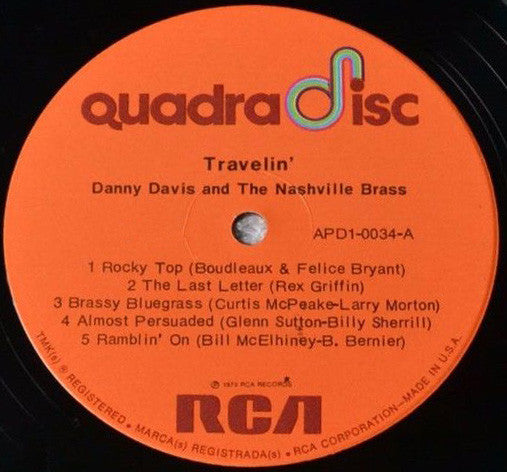 Danny Davis & The Nashville Brass : Travelin' (LP, Album, Quad)
