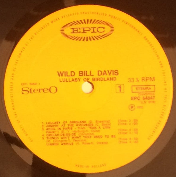 Wild Bill Davis & Floyd Smith (2) & Chris Colombus* : Lullaby Of Birdland (LP, Album, RE)
