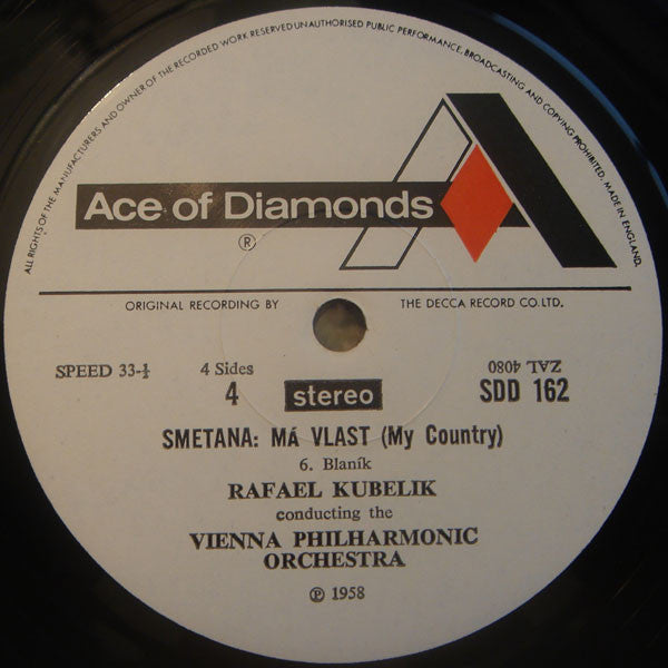 Bedřich Smetana - Wiener Philharmoniker / Rafael Kubelik : Má Vlast (LP, RP)
