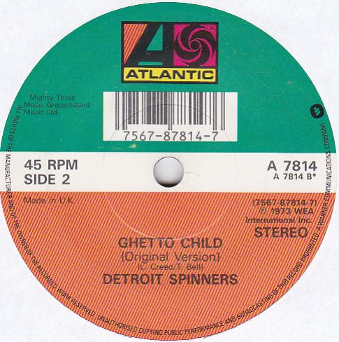 Detroit Spinners* : Ghetto Child (7", Single)