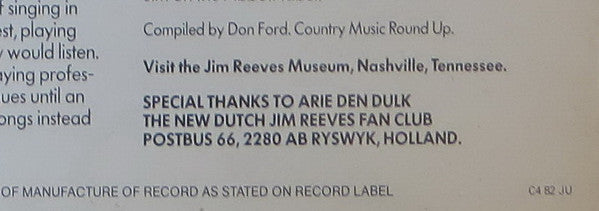 Jim Reeves : The Abbott Recordings Volume 1 (LP, Comp, Mono)