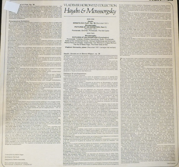 Vladimir Horowitz : Vladimir Horowitz Collection Haydn & Moussorgsky (LP)