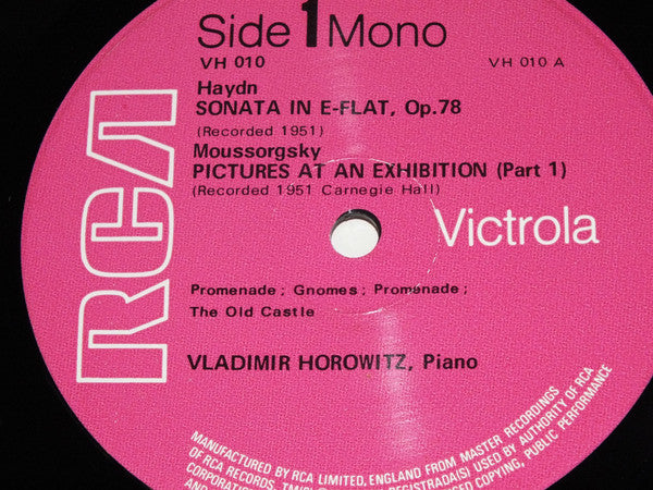 Vladimir Horowitz : Vladimir Horowitz Collection Haydn & Moussorgsky (LP)