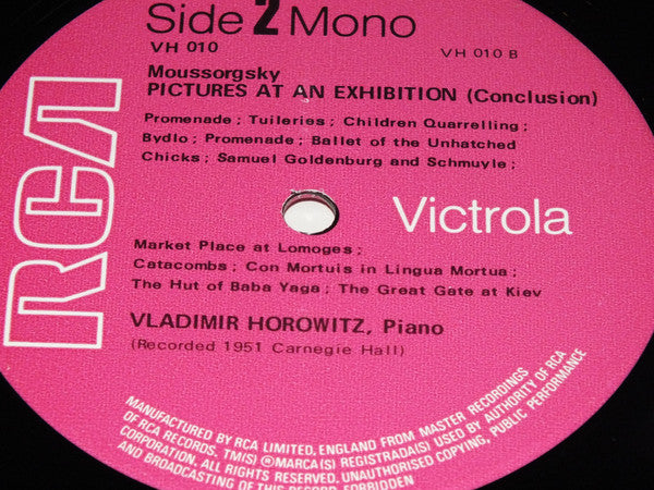 Vladimir Horowitz : Vladimir Horowitz Collection Haydn & Moussorgsky (LP)