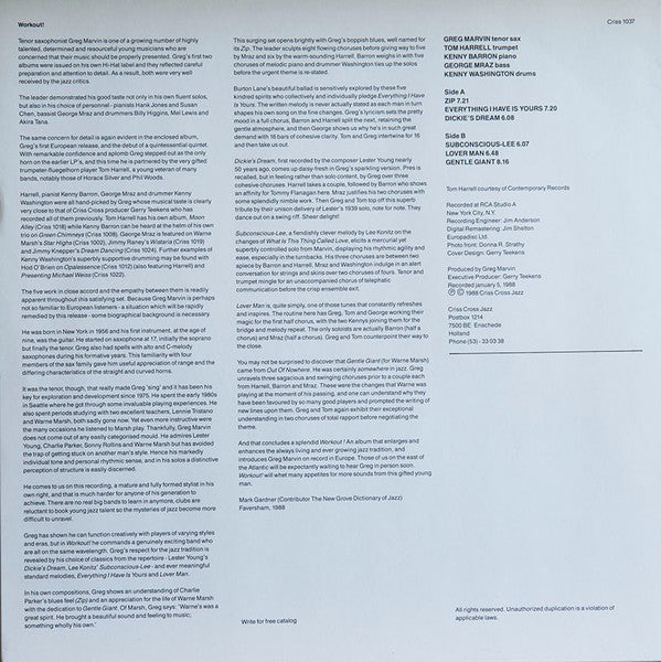 Greg Marvin Quintet : Workout! (LP, Album)