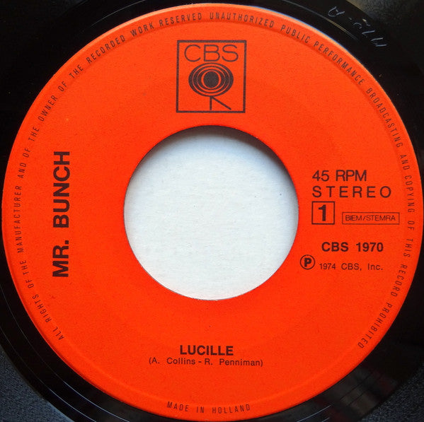 Mr. Bunch : Lucille / You Can't Help Loving This World (7", Single)