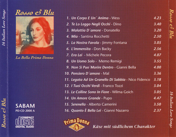 Various : Rosso & Blu - La Bella Prima Donna (CD, Comp, Promo)