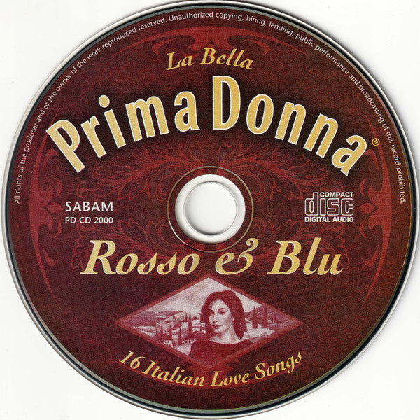 Various : Rosso & Blu - La Bella Prima Donna (CD, Comp, Promo)