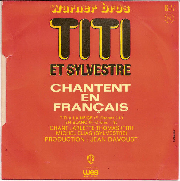 Arlette Thomas / Michel Elias : Titi Et Sylvestre Chantent En Français (7", Single)