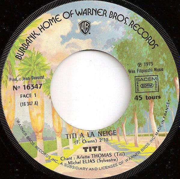 Arlette Thomas / Michel Elias : Titi Et Sylvestre Chantent En Français (7", Single)