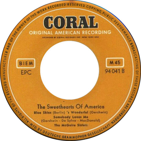 McGuire Sisters : The Sweethearts Of America (7", EP, Mono)