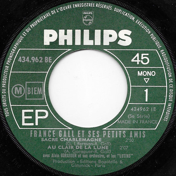 France Gall Et Ses Petits Amis : Sacré Charlemagne (5e Série) (7", EP, Mono)