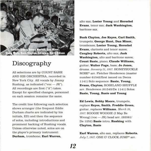 Count Basie : The Best Of Early Basie (CD, Comp, RM)