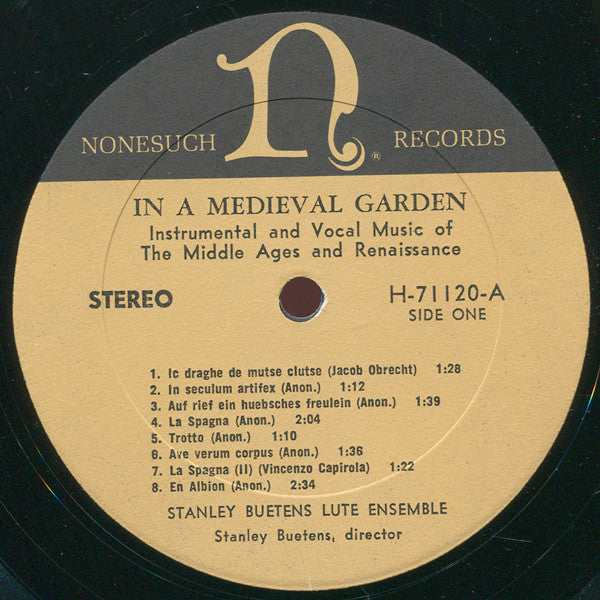 Stanley Buetens Lute Ensemble : In A Medieval Garden (Instrumental And Vocal Music Of The Middle Ages And Renaissance) (LP)