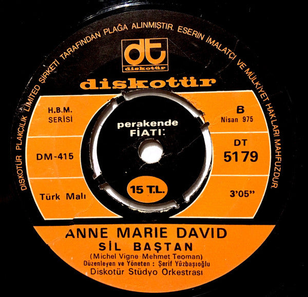 Anne-Marie David : Hayat Ve Ben / Sil Baştan (7", Single)
