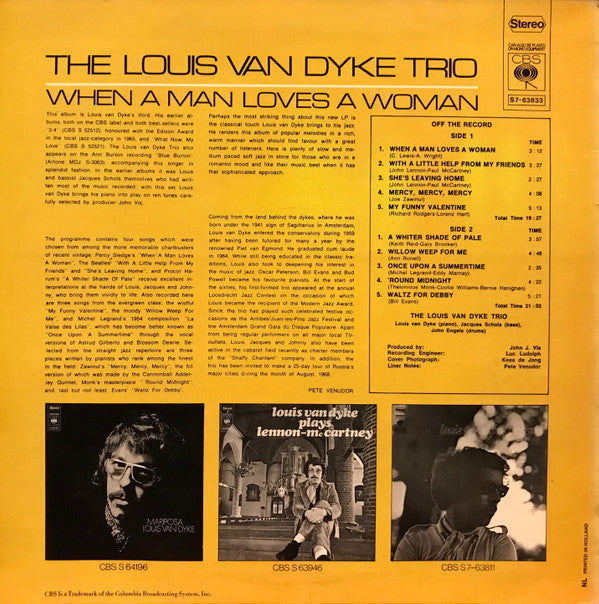 Louis Van Dyke Trio : When A Man Loves A Woman (LP, Album)