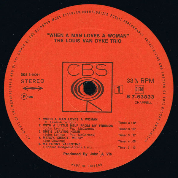 Louis Van Dyke Trio : When A Man Loves A Woman (LP, Album)