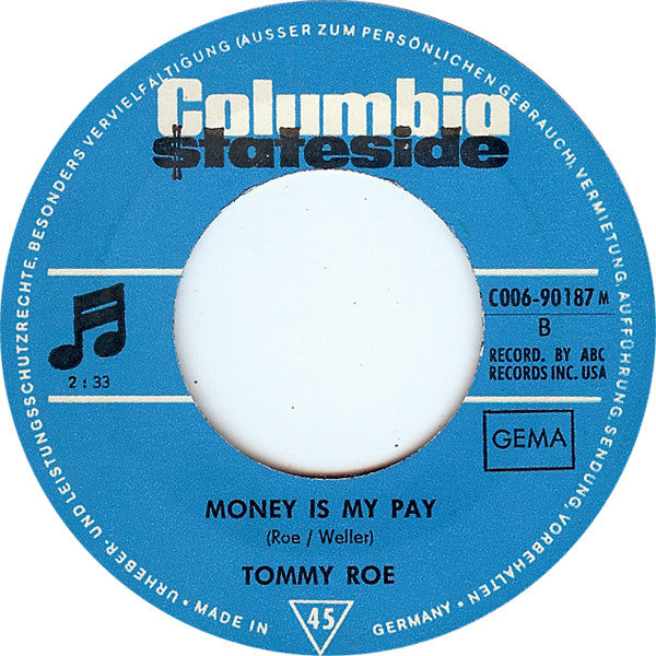Tommy Roe : Heather Honey / Money Is My Pay (7", Single, Mono)