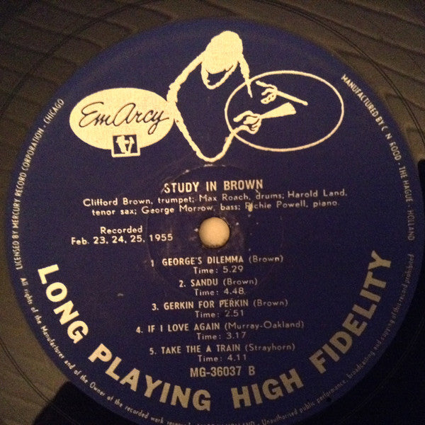 Clifford Brown And Max Roach : Study In Brown (LP, Album)