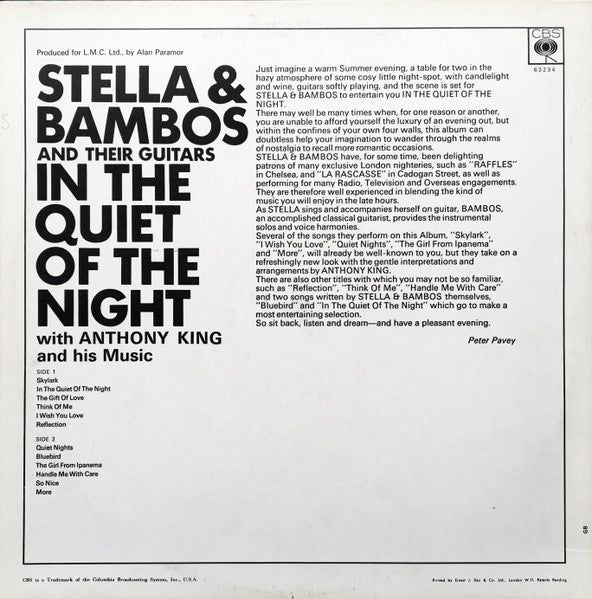 Stella & Bambos And Their Guitars* : In The Quiet Of The Night (LP, Album)