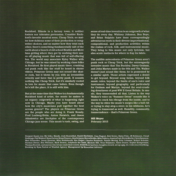 Ryley Walker : Primrose Green (LP, Album, RTI)