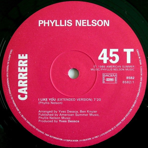 Phyllis Nelson : I Like You (12", Maxi)