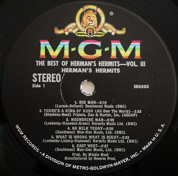 Herman's Hermits : The Best Of Herman's Hermits Volume III (LP, Comp)