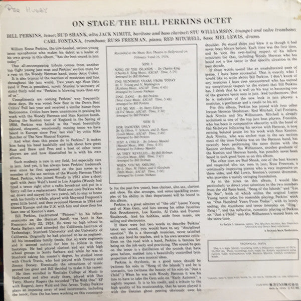 Bill Perkins Octet : On Stage (LP, Album, Mono, RE)