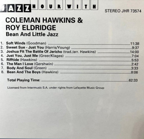 Coleman Hawkins & Roy Eldridge : Bean And Little Jazz (CD, Album, Comp)