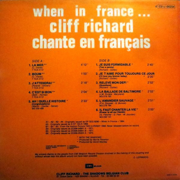Cliff Richard : When In France... (LP, Comp)