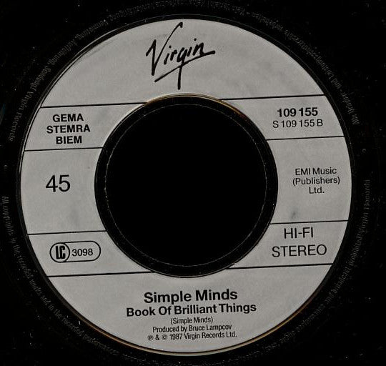 Simple Minds : Promised You A Miracle / Book Of Brilliant Things (Simple Minds Live) (7", Single)
