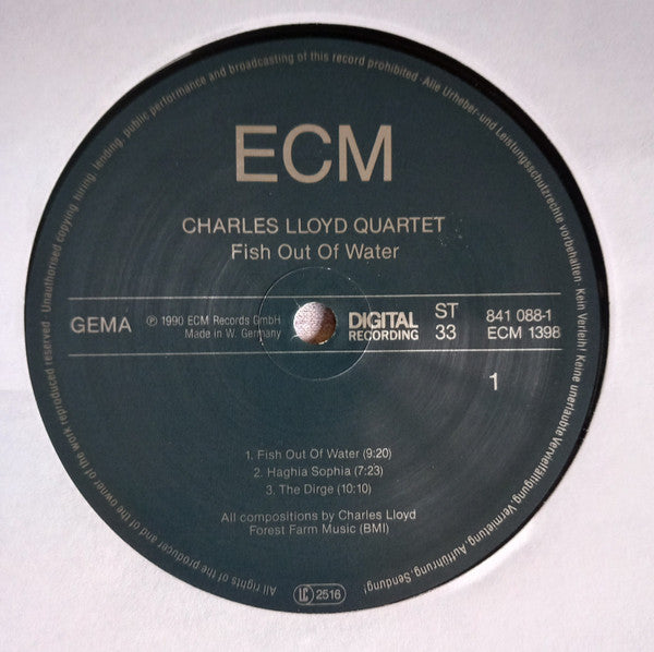 The Charles Lloyd Quartet : Fish Out Of Water (LP, Album, RE)