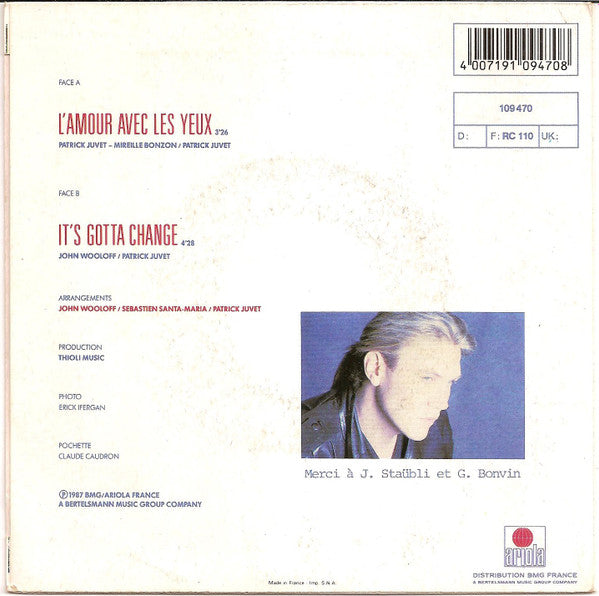 Patrick Juvet : L'amour Avec Les Yeux (7", Single)