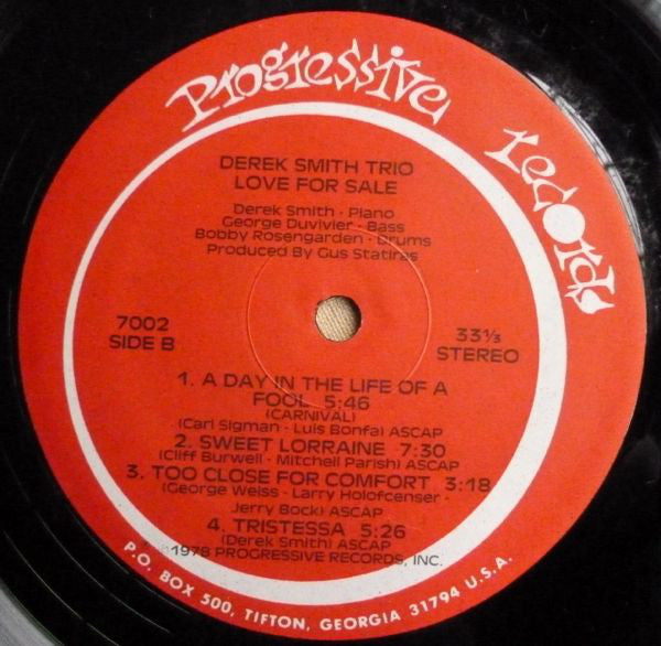 Derek Smith Trio : Love For Sale (LP, Album)