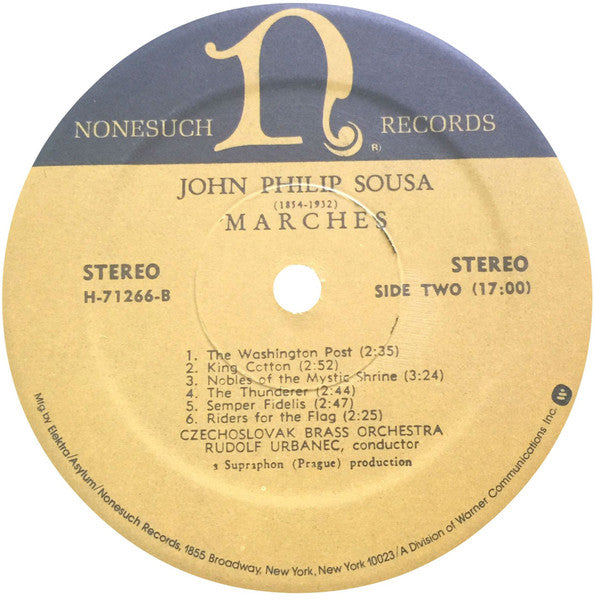 John Philip Sousa, Czechoslovak Brass Orchestra , Conductor Rudolf Urbanec : Marches By John Philip Sousa  (LP, RE)