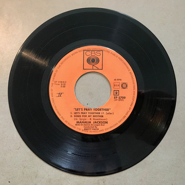 Mahalia Jackson : Let's Pray Together (7", EP)