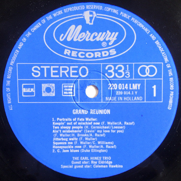 The Earl Hines Trio : Grand Reunion (LP, Album)