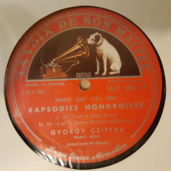 Franz Liszt - Gyorgy Cziffra : Quatre Rapsodies Hongroises Nos 2 - 6 - 12 - 15 (LP, Mono, RE)