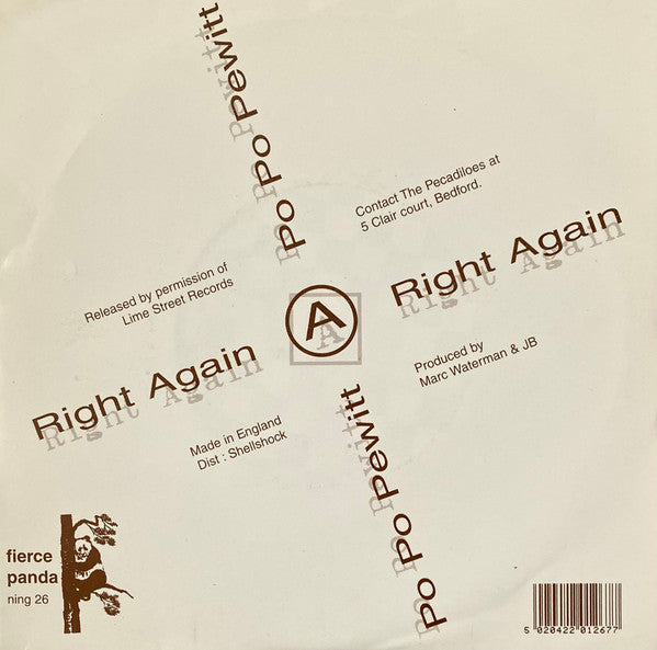 The Pecadiloes : Po Po Pewitt / Right Again (7", Single)