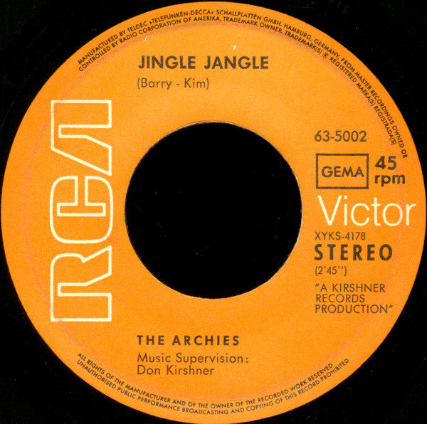 The Archies : Jingle Jangle (7", Single)