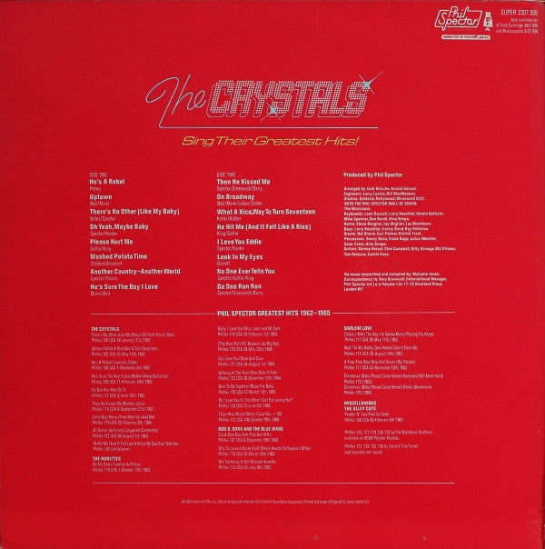 The Crystals : The Crystals Sing Their Greatest Hits (LP, Comp, Mono)