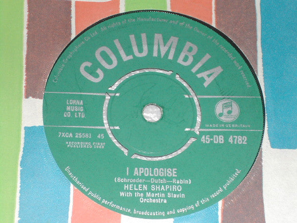 Helen Shapiro With The Martin Slavin Orchestra* : Tell Me What He Said (7", Single)
