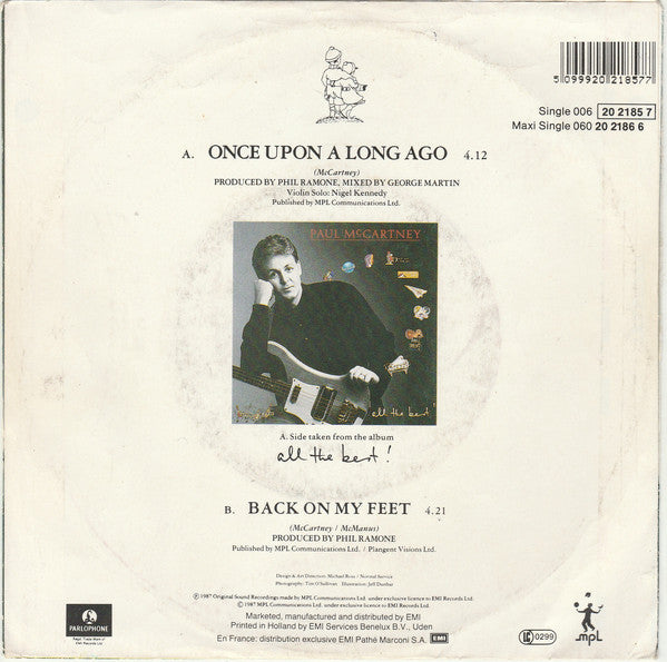 Paul McCartney : Once Upon A Long Ago (7", Single)