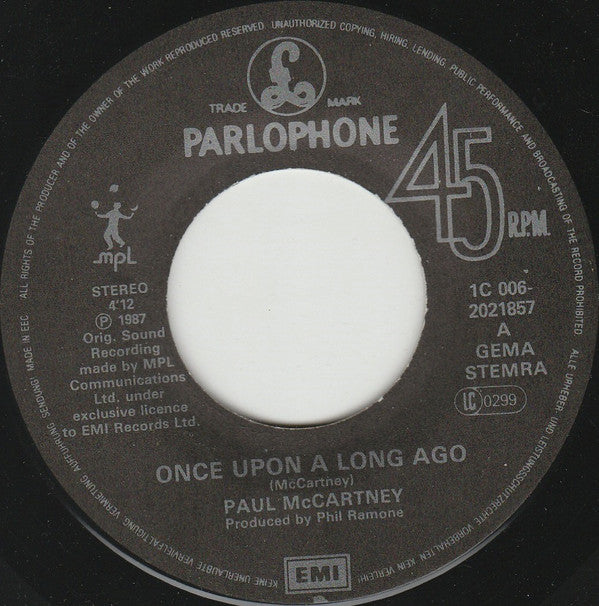 Paul McCartney : Once Upon A Long Ago (7", Single)