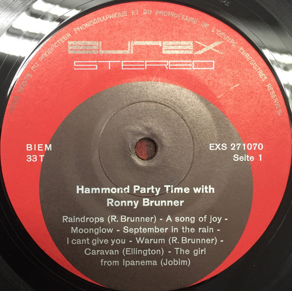 Ronny Brunner : Hammond Party Time With Ronny Brunner  (LP)
