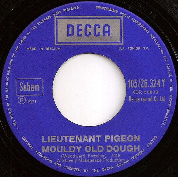 Lieutenant Pigeon : Mouldy Old Dough / The Villan (7", Single, Mono, Fli)