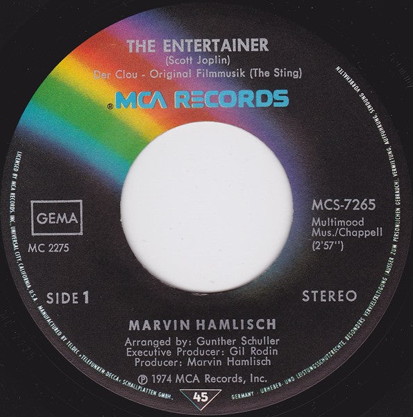 Marvin Hamlisch : The Entertainer (7", Single)