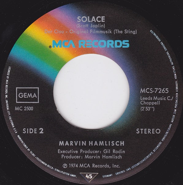 Marvin Hamlisch : The Entertainer (7", Single)